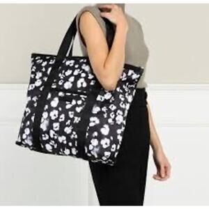 NWT Ted Baker Nocturnal Animal Nylon Shirla Tote Black White